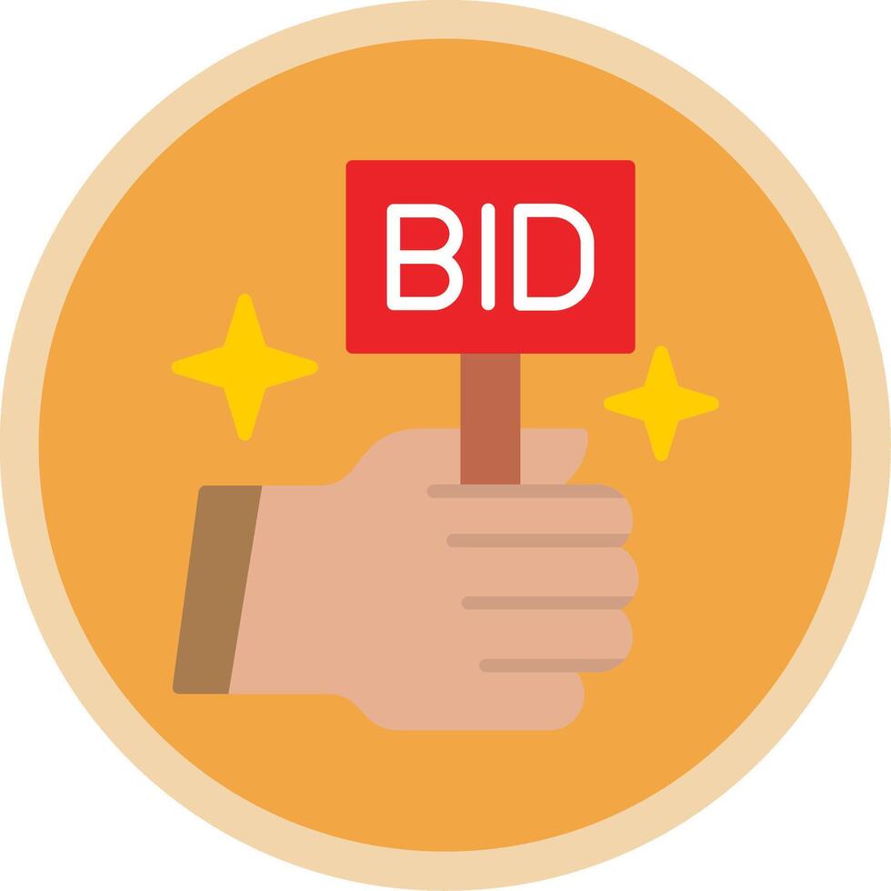 Bid Flat Multi Circle Icon vector