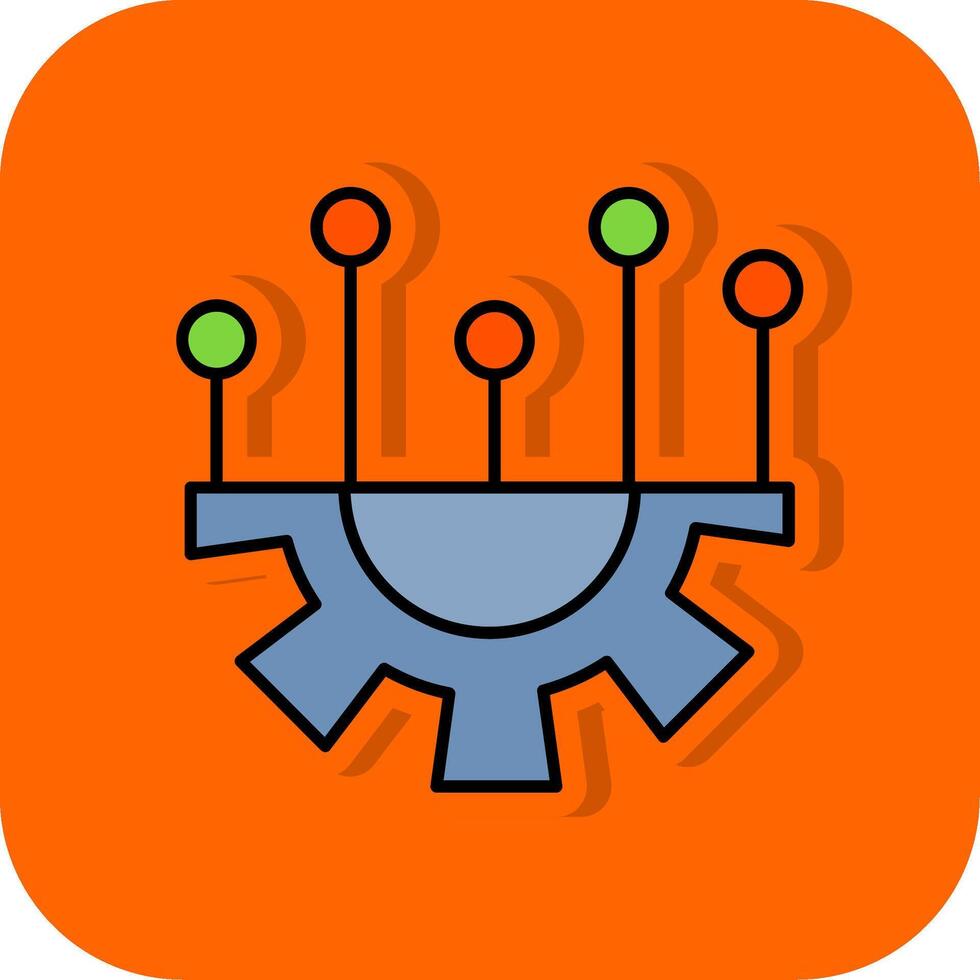Setting Filled Orange background Icon vector