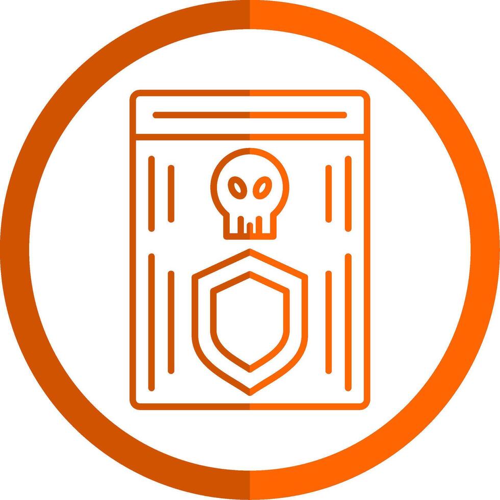 Shield Line Orange Circle Icon vector