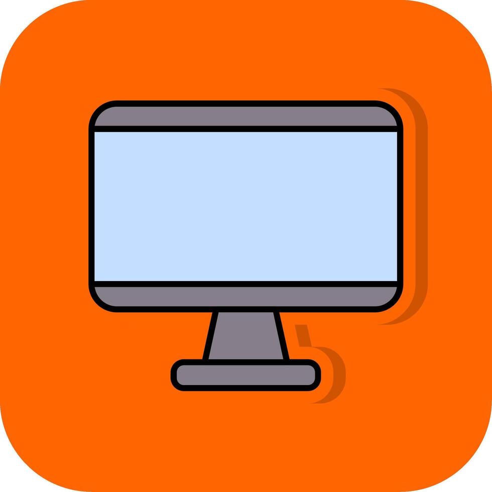 monitor lleno naranja antecedentes icono vector