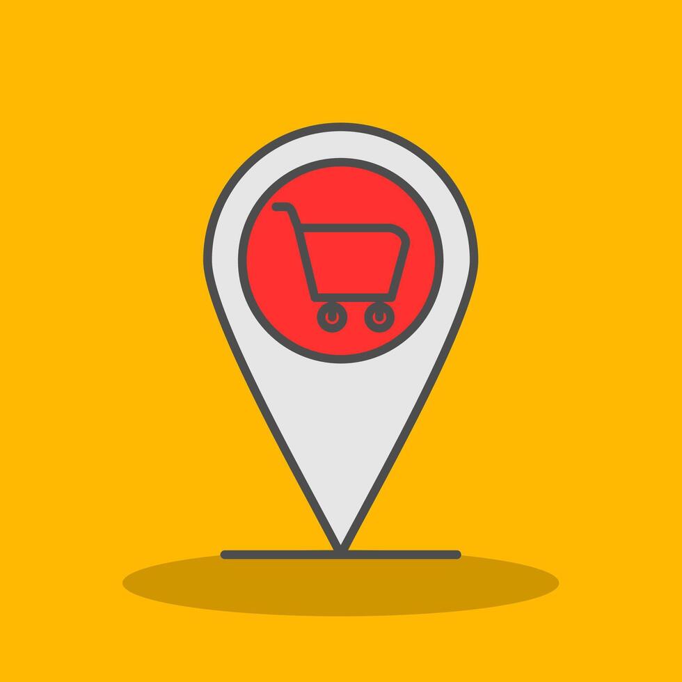 Pin Filled Shadow Icon vector
