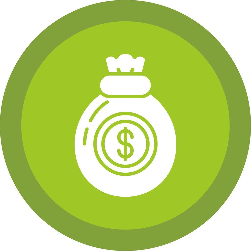 Money Bag Glyph Multi Circle Icon vector