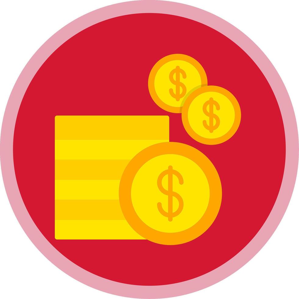 Coins Flat Multi Circle Icon vector