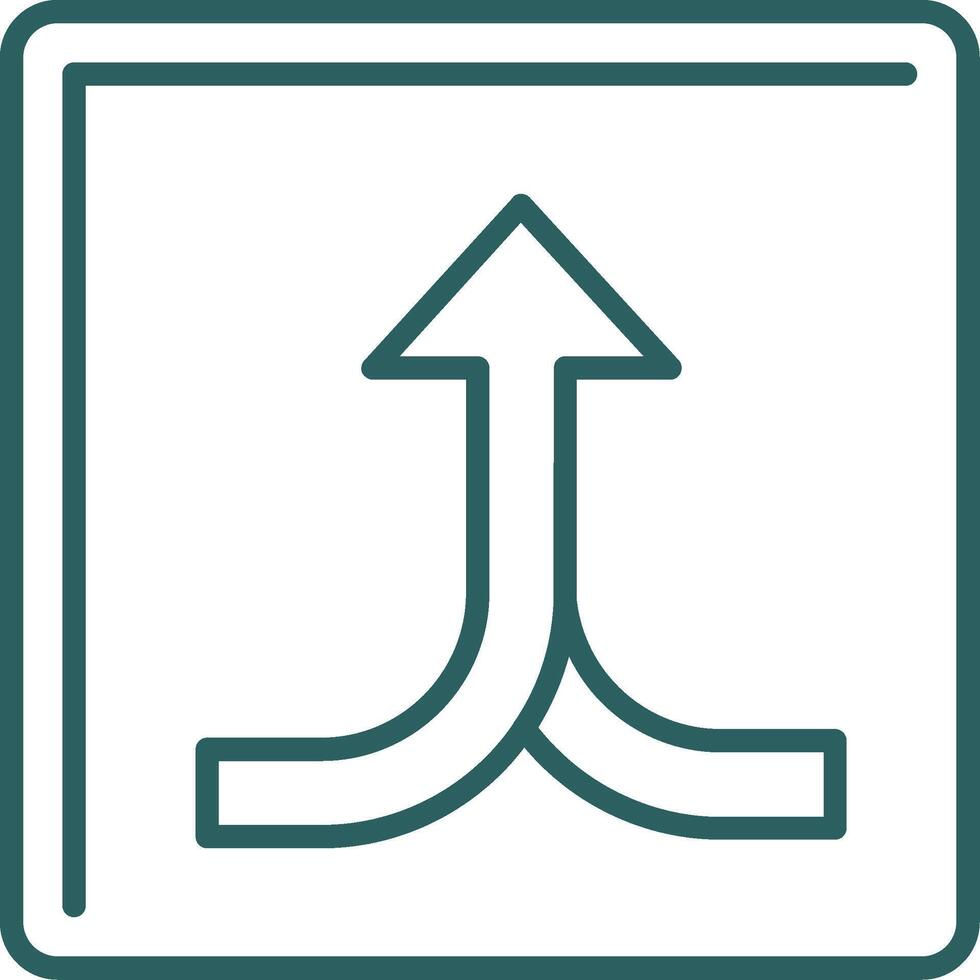 Split Line Gradient Round Corner Icon vector