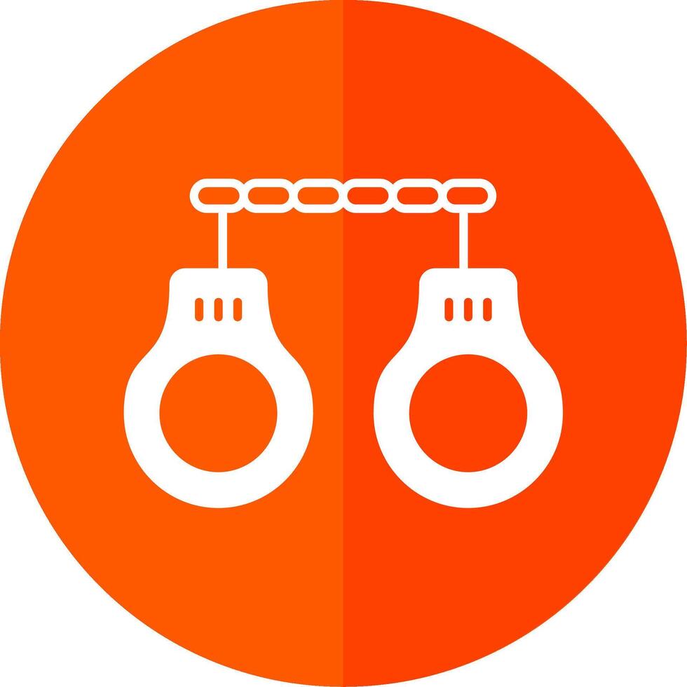 Handcuffs Glyph Red Circle Icon vector