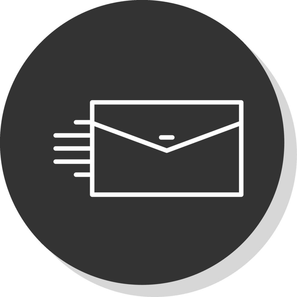 Mail Line Grey Circle Icon vector