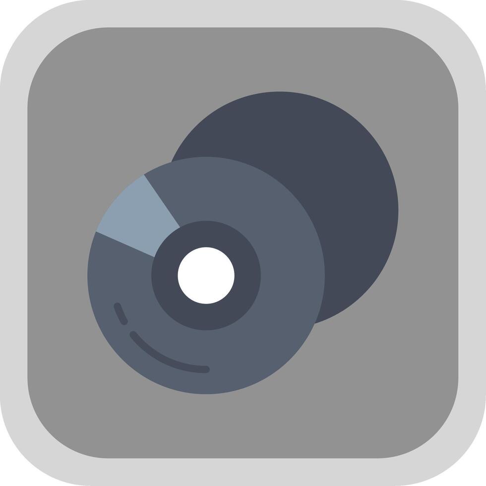 Compact Disk Flat Round Corner Icon vector