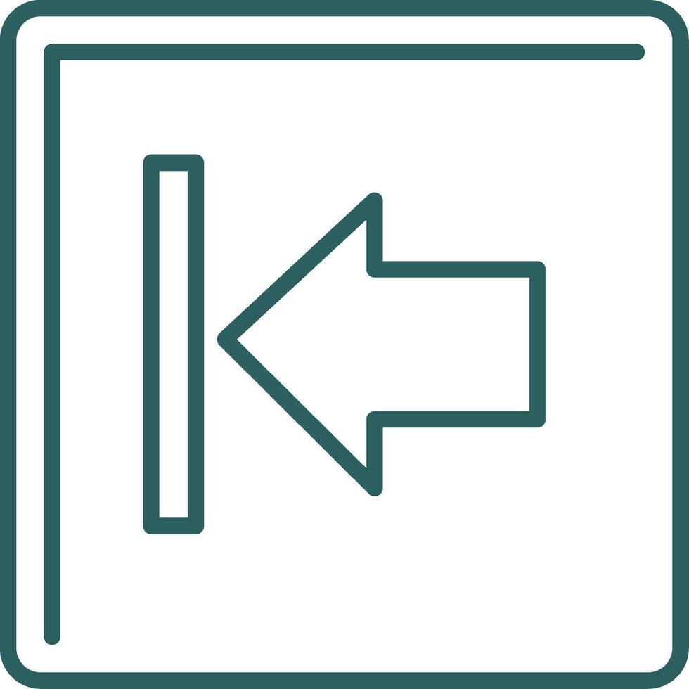 Left Arrow Line Gradient Round Corner Icon vector