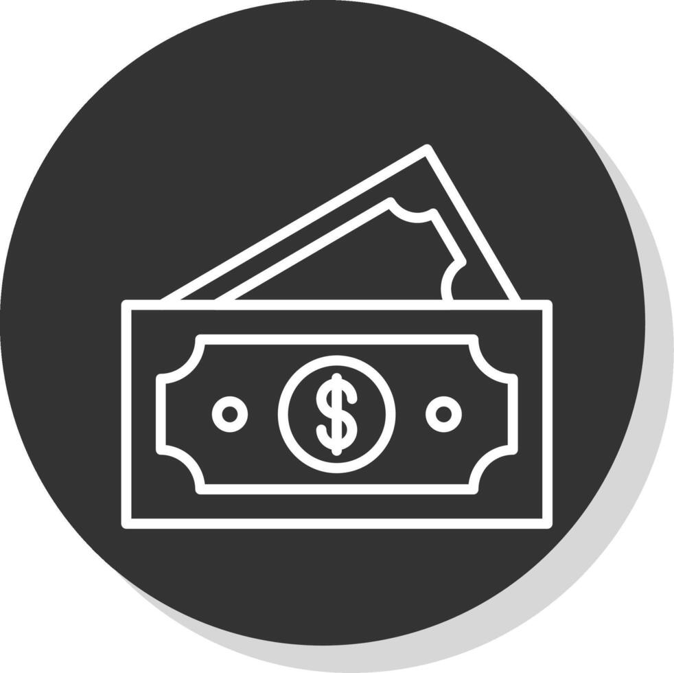 Paper Currencies Line Grey Circle Icon vector