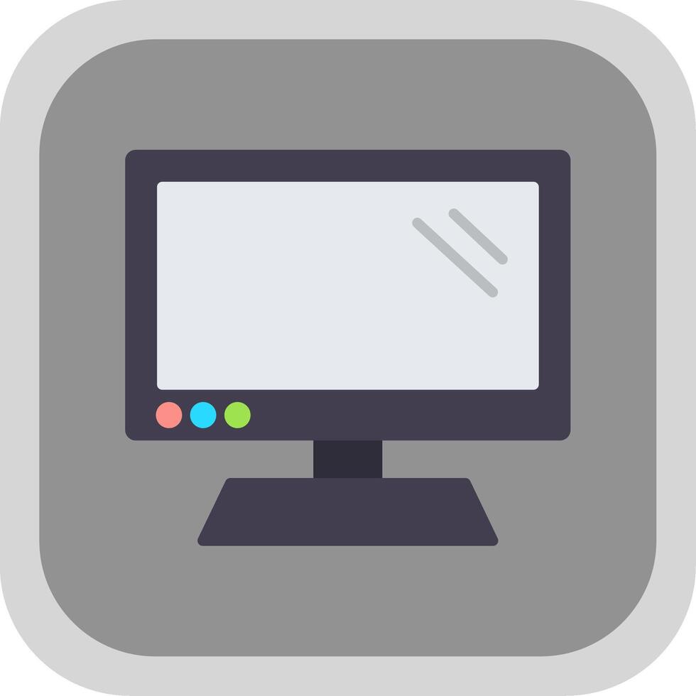 Monitor Flat Round Corner Icon vector