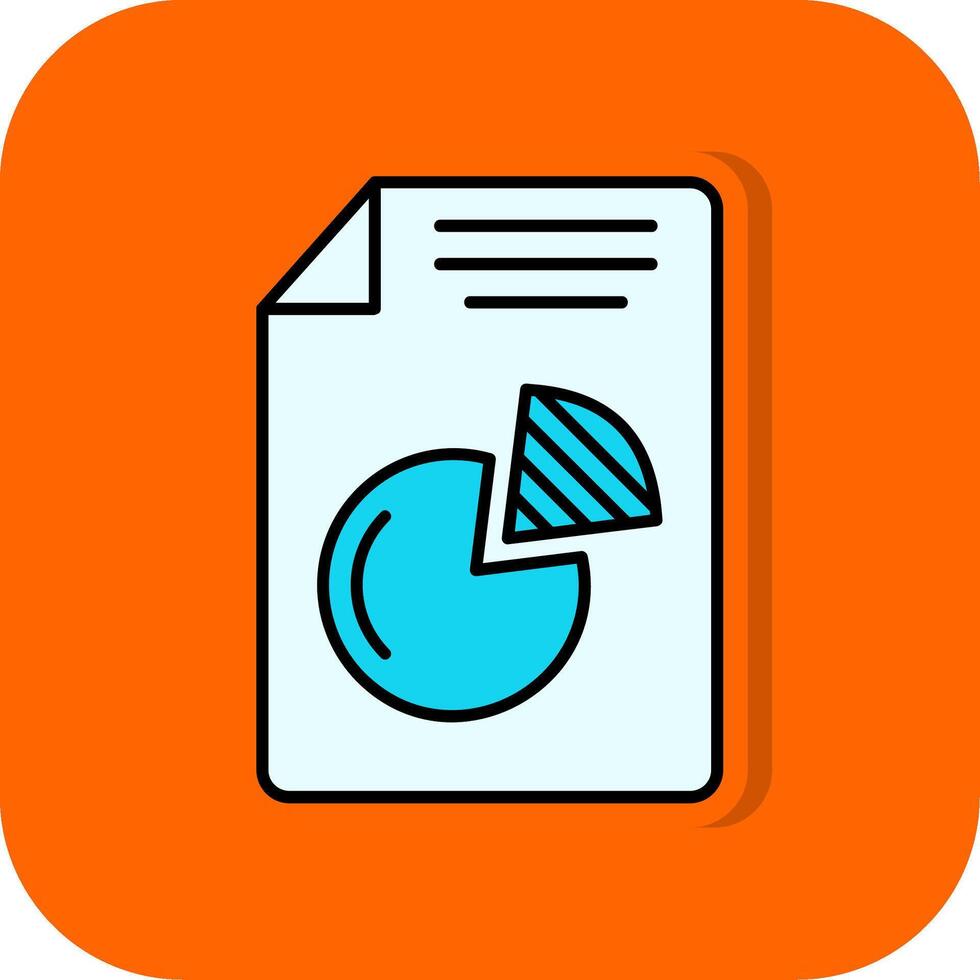 Pie Chart Filled Orange background Icon vector
