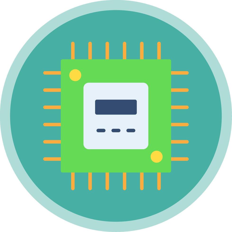 Processor Flat Multi Circle Icon vector