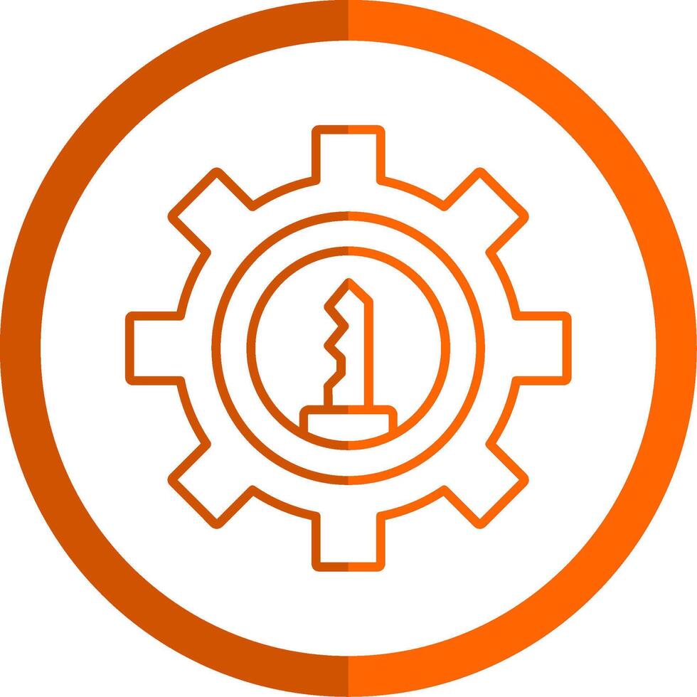 Gear Line Orange Circle Icon vector