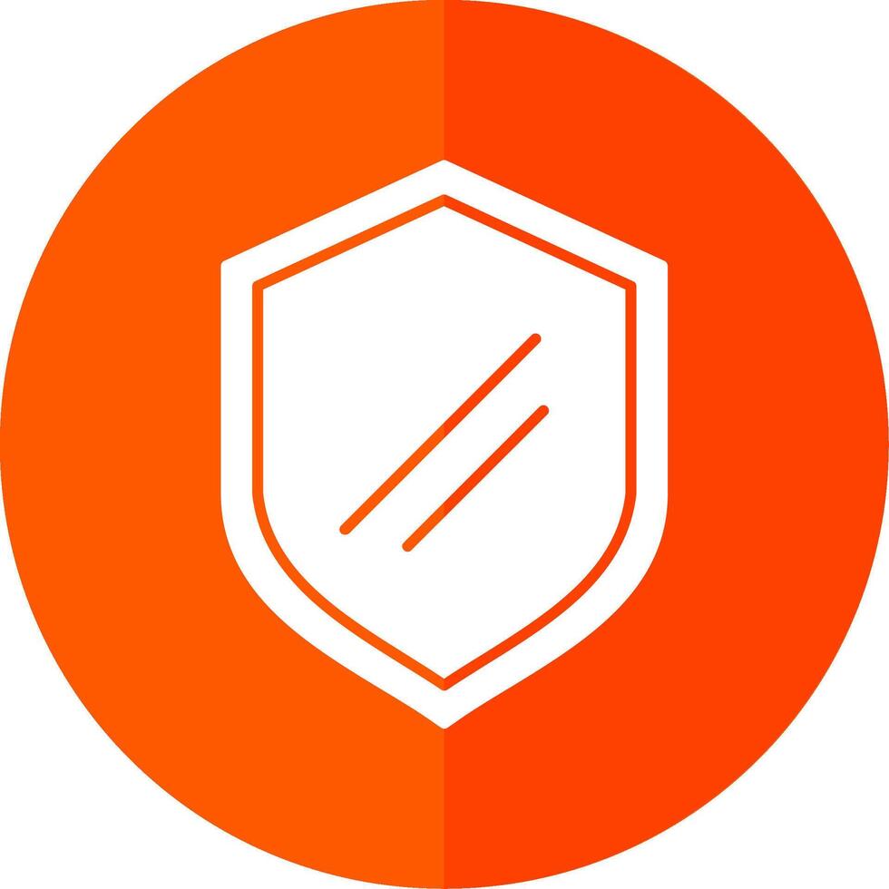 Shield Glyph Red Circle Icon vector
