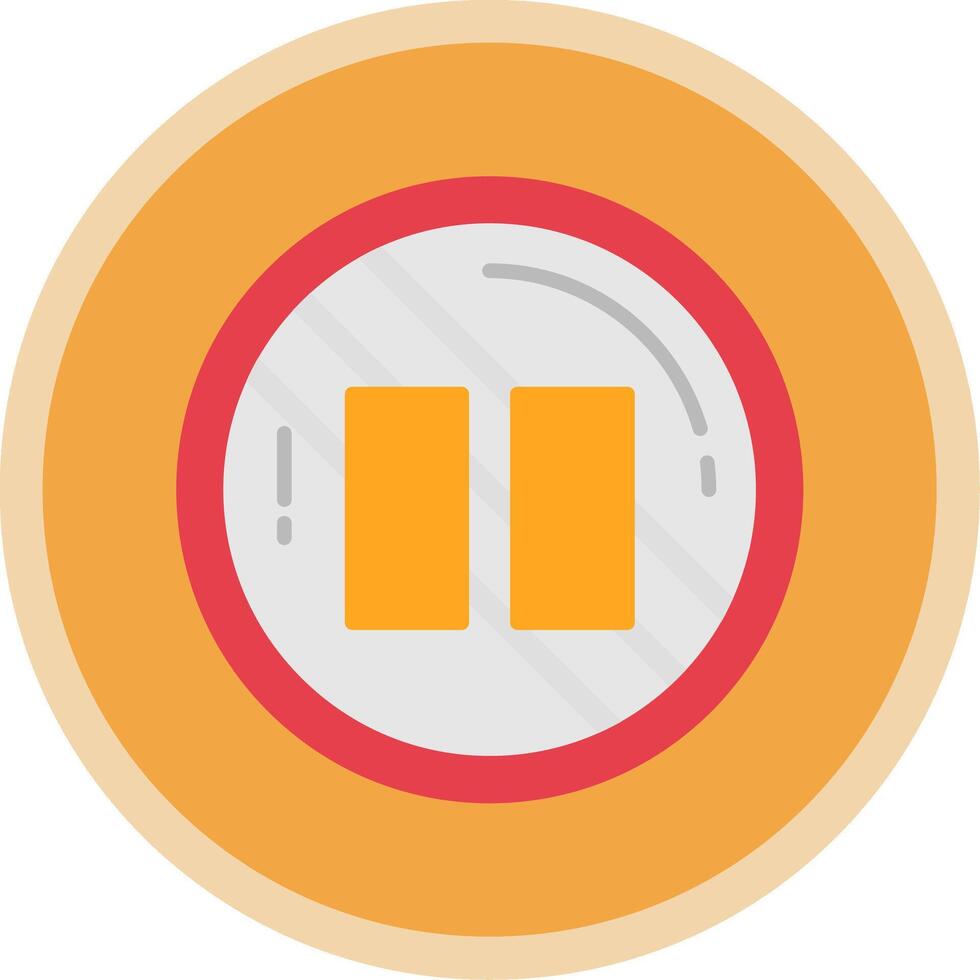 Pause Flat Multi Circle Icon vector