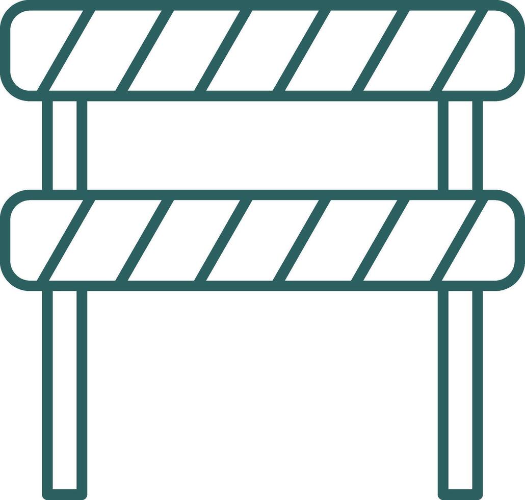 Road Block Line Gradient Round Corner Icon vector