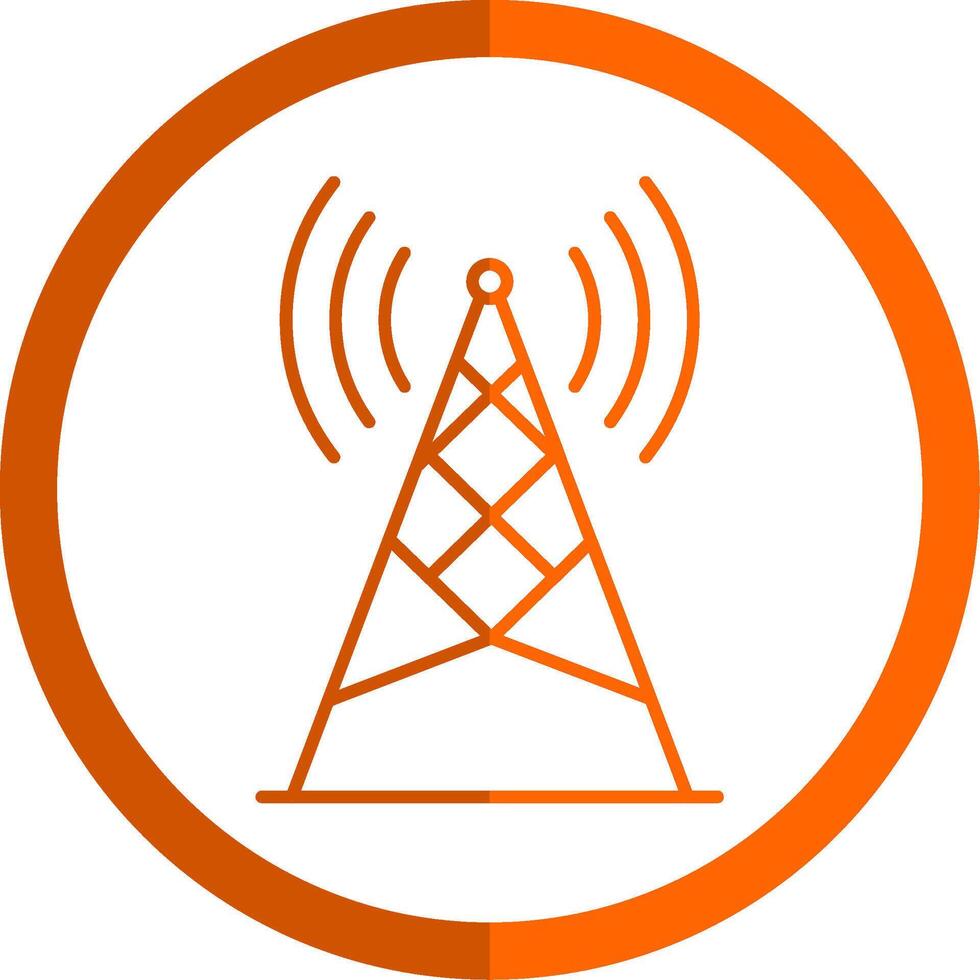 Antenna Line Orange Circle Icon vector