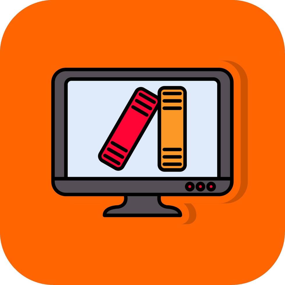 en línea aprendizaje lleno naranja antecedentes icono vector