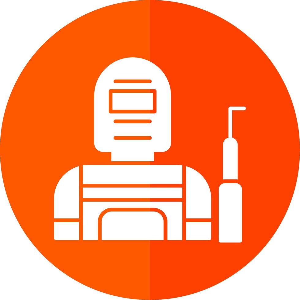 Welder Glyph Red Circle Icon vector
