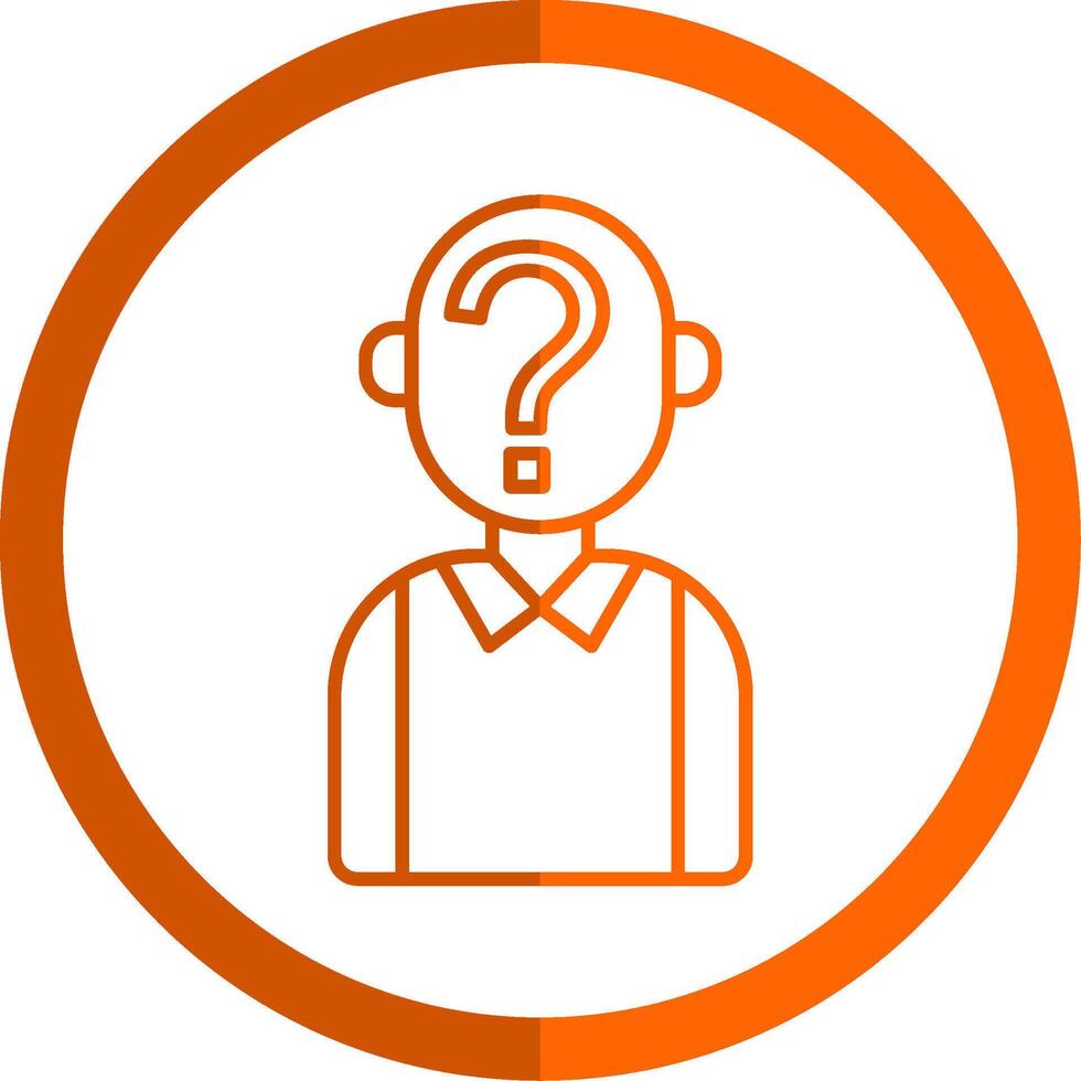 Suspect Line Orange Circle Icon vector