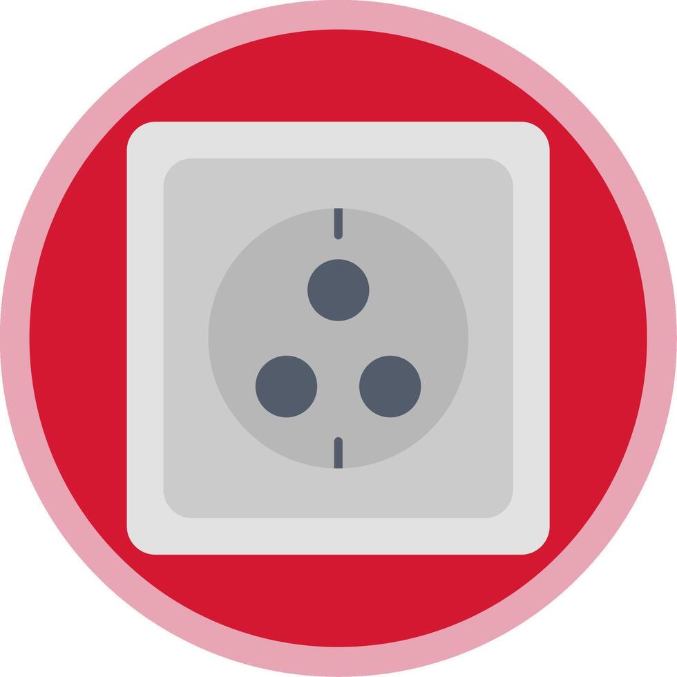 Wall Socket Flat Multi Circle Icon vector