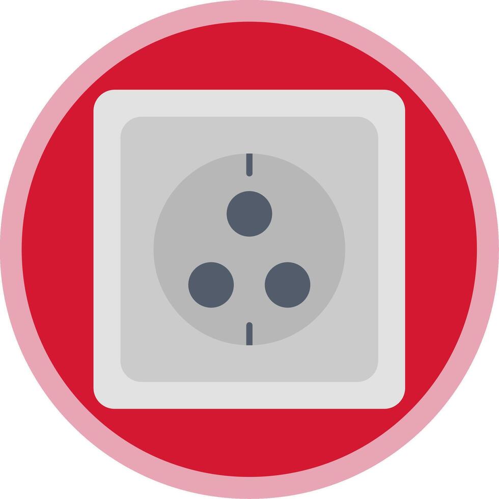 Wall Socket Flat Multi Circle Icon vector