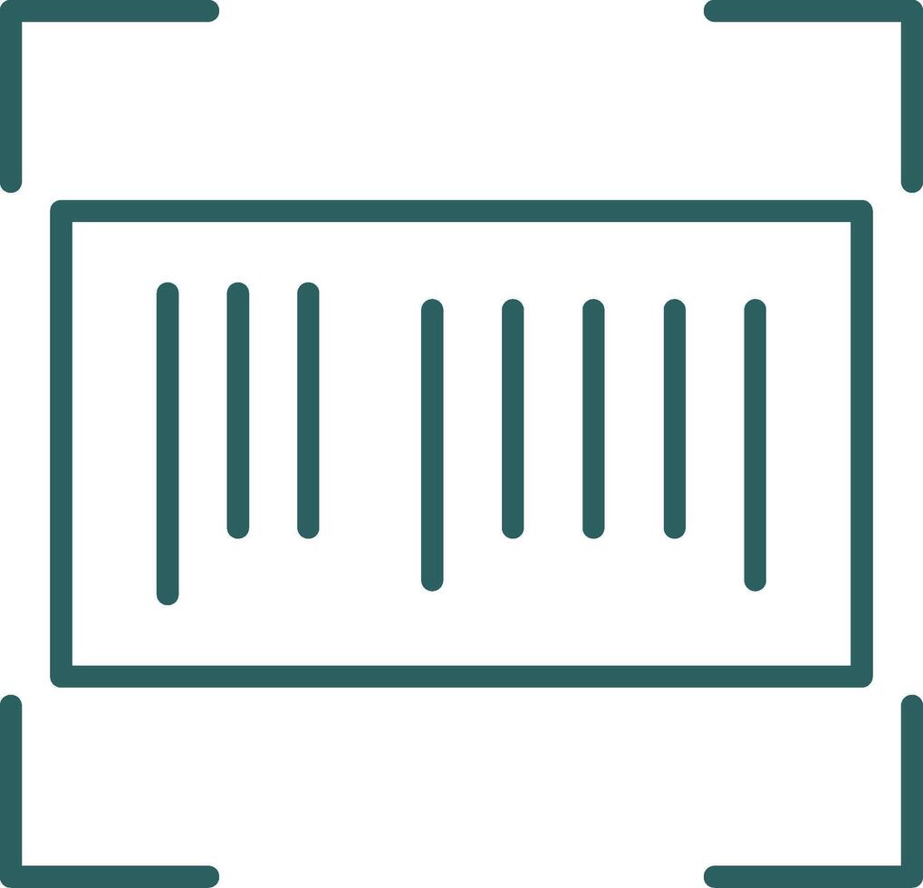 Barcode Line Gradient Round Corner Icon vector