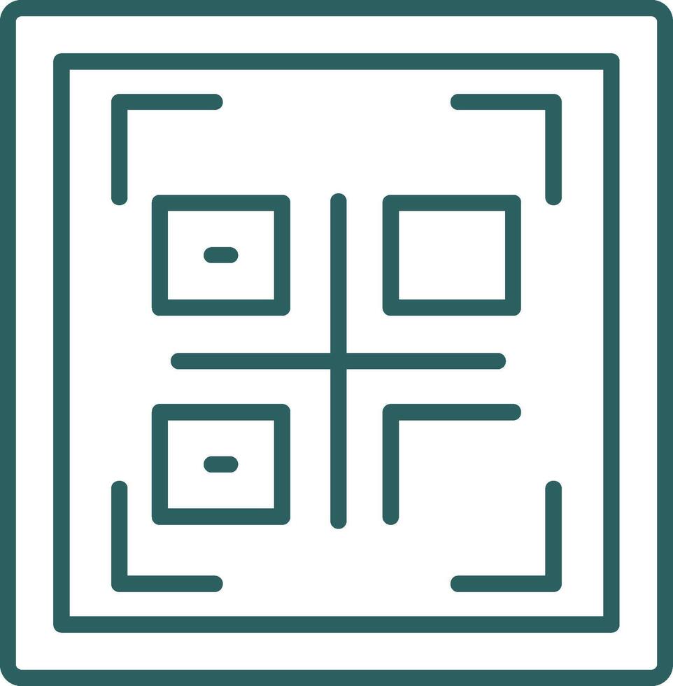 Qr Code Line Gradient Round Corner Icon vector