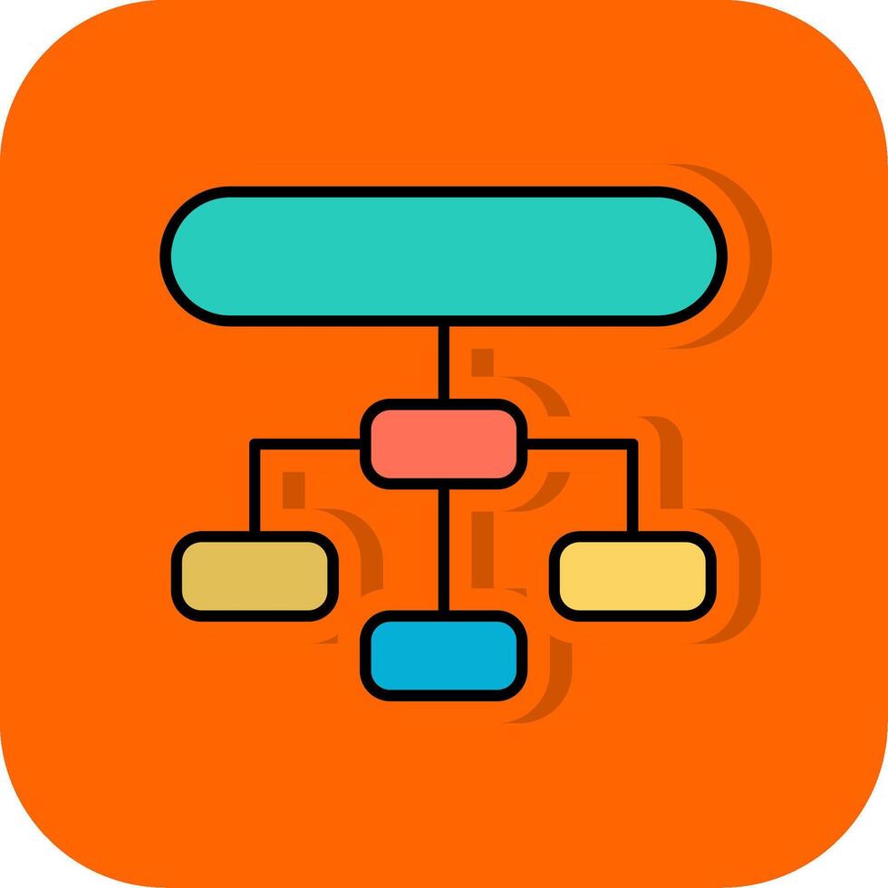 jerárquico estructura lleno naranja antecedentes icono vector
