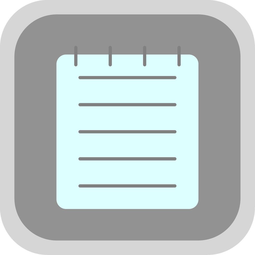 Note Flat Round Corner Icon vector