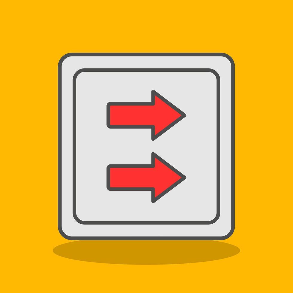 Fast Forward Filled Shadow Icon vector