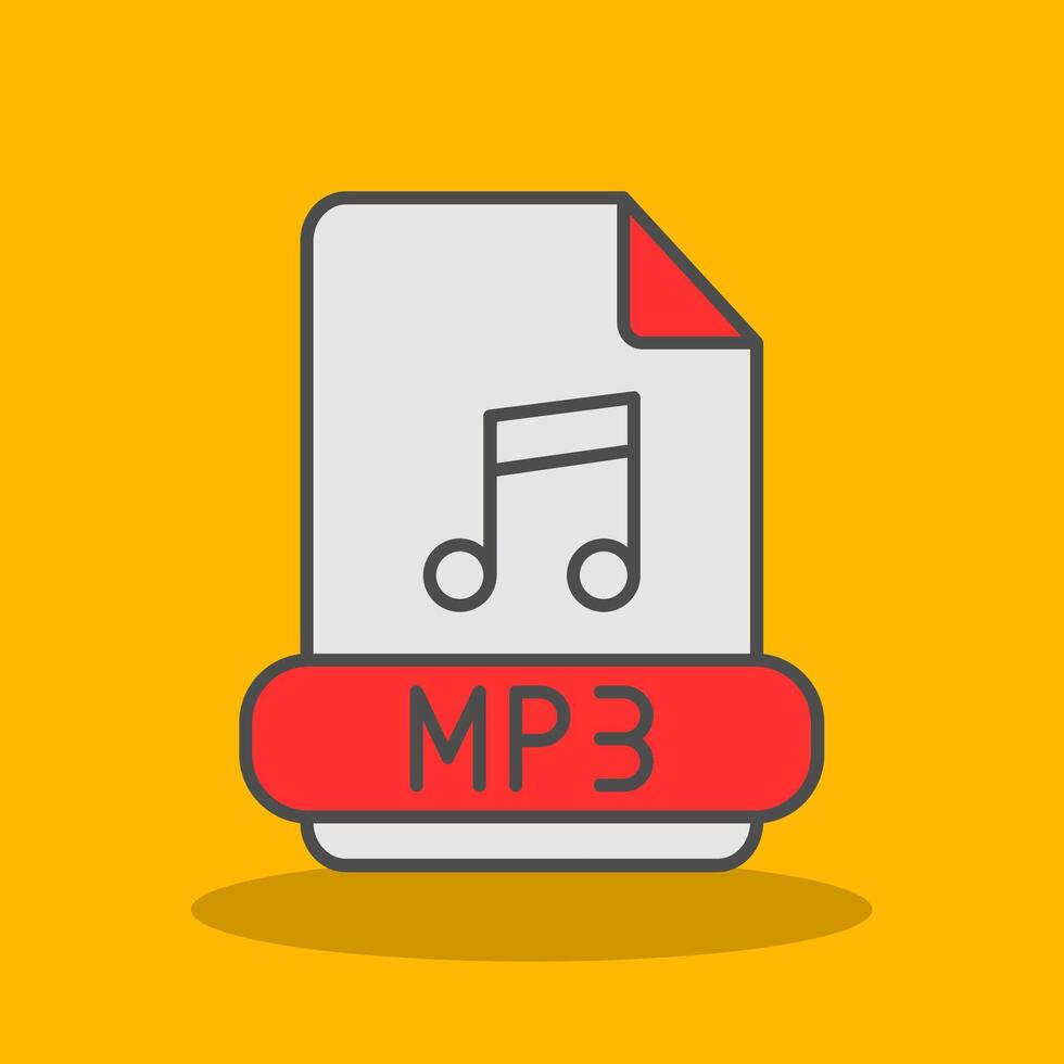 Mp3 Filled Shadow Icon vector