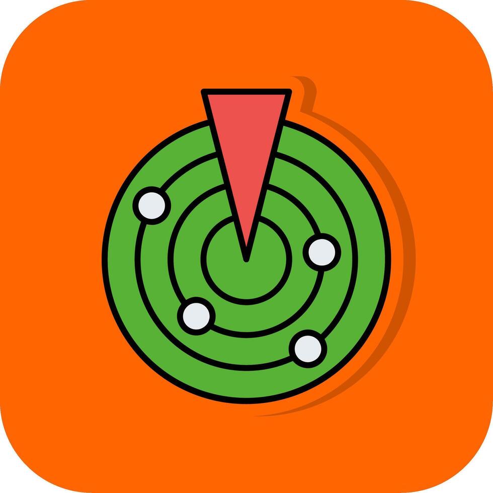 Radar Filled Orange background Icon vector