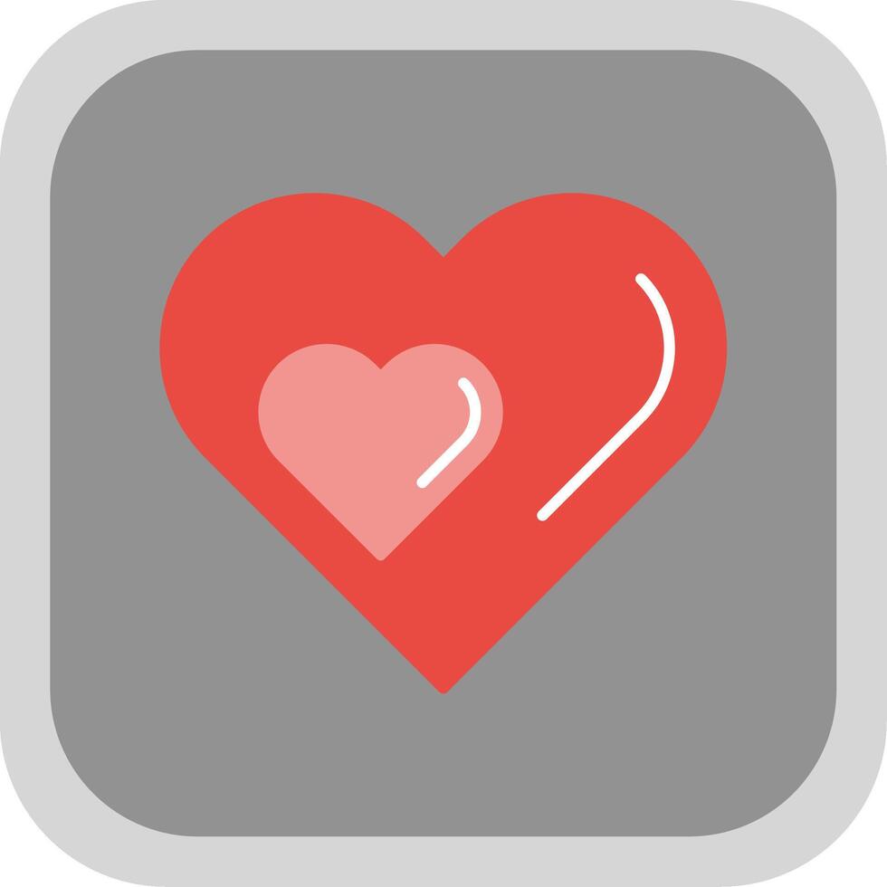 Love Flat Round Corner Icon vector