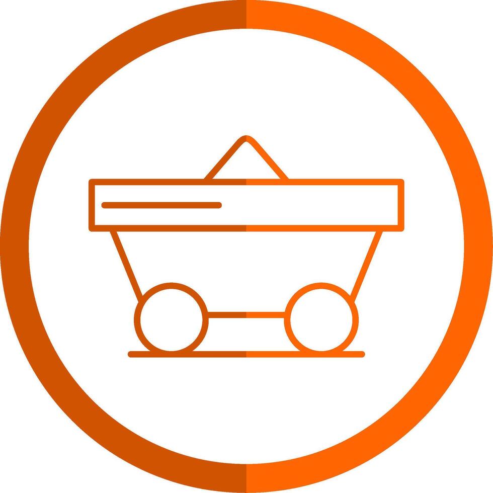 Trolley Line Orange Circle Icon vector