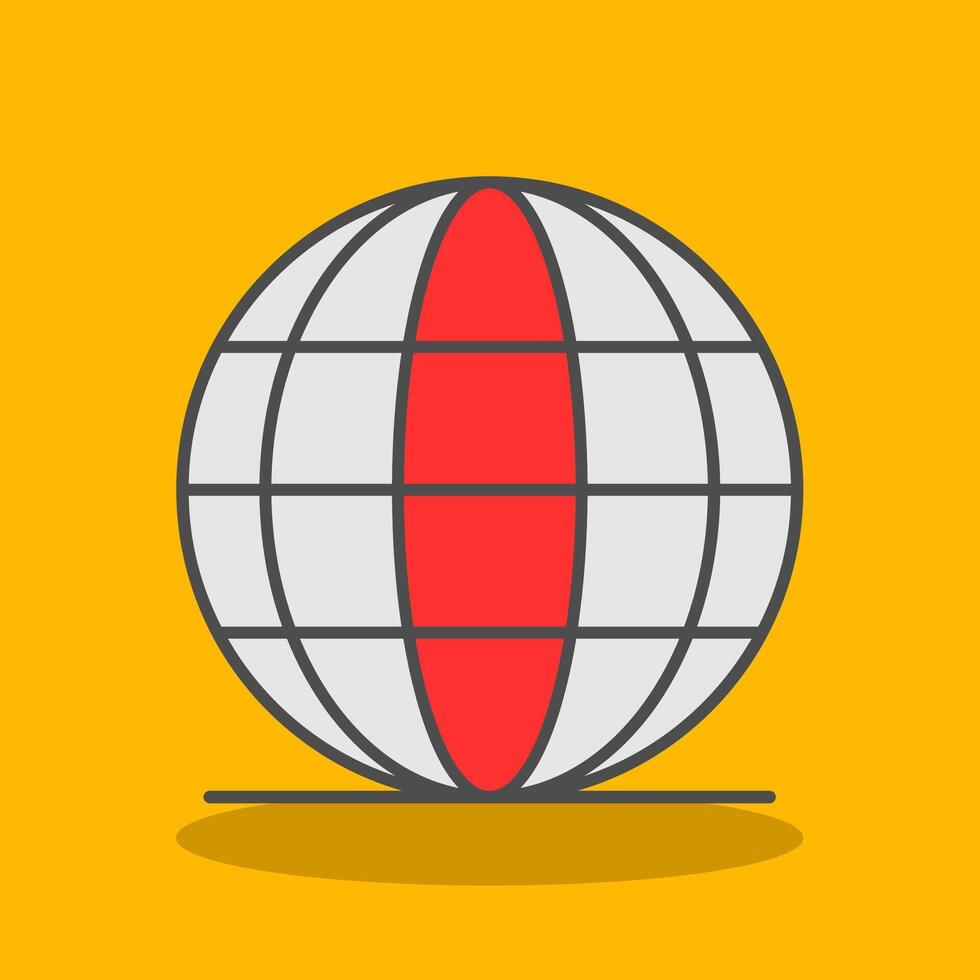 Worldwide Filled Shadow Icon vector