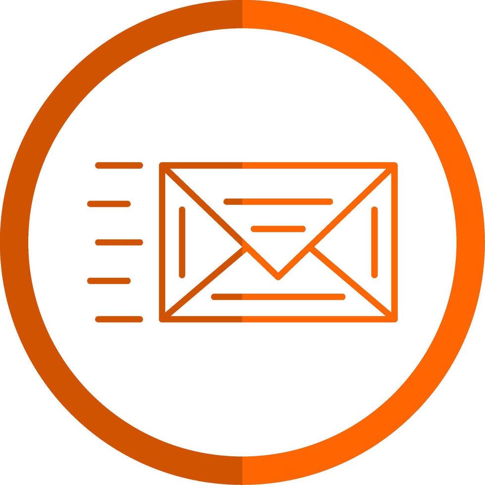 Mail Line Orange Circle Icon vector