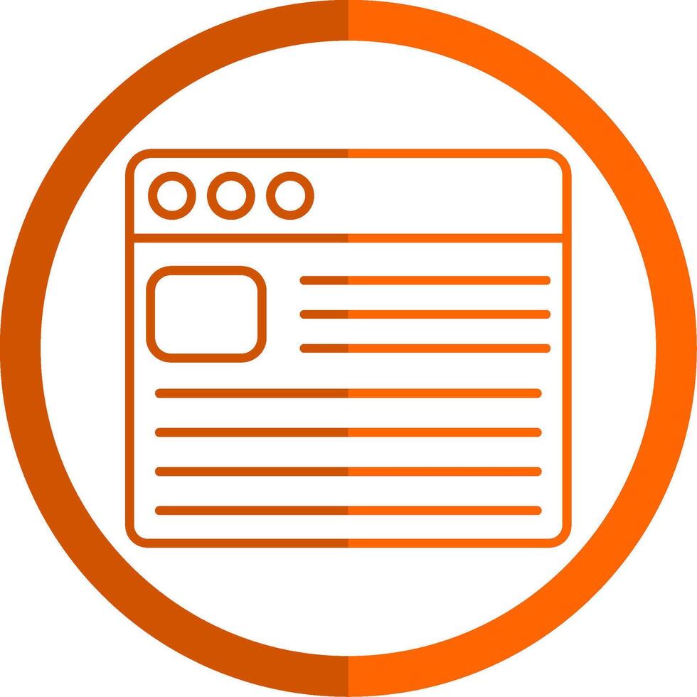 Web Browser Line Orange Circle Icon vector