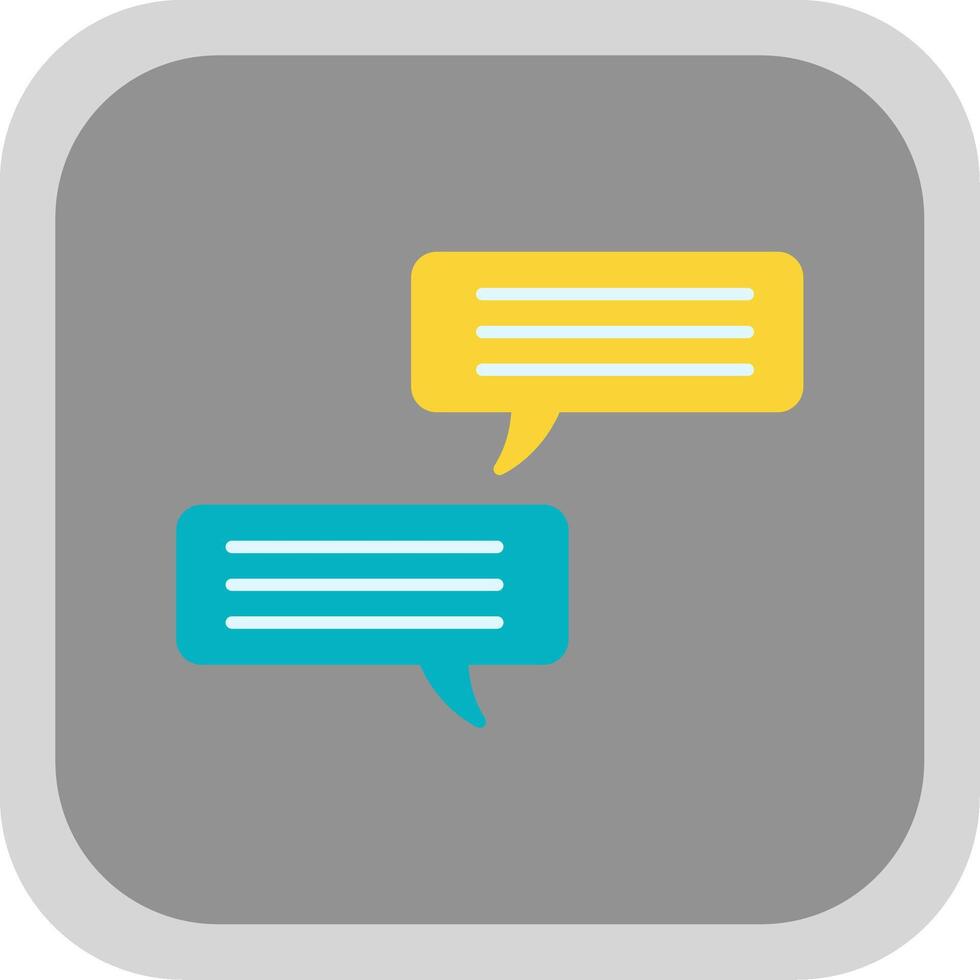 Conversation Flat Round Corner Icon vector