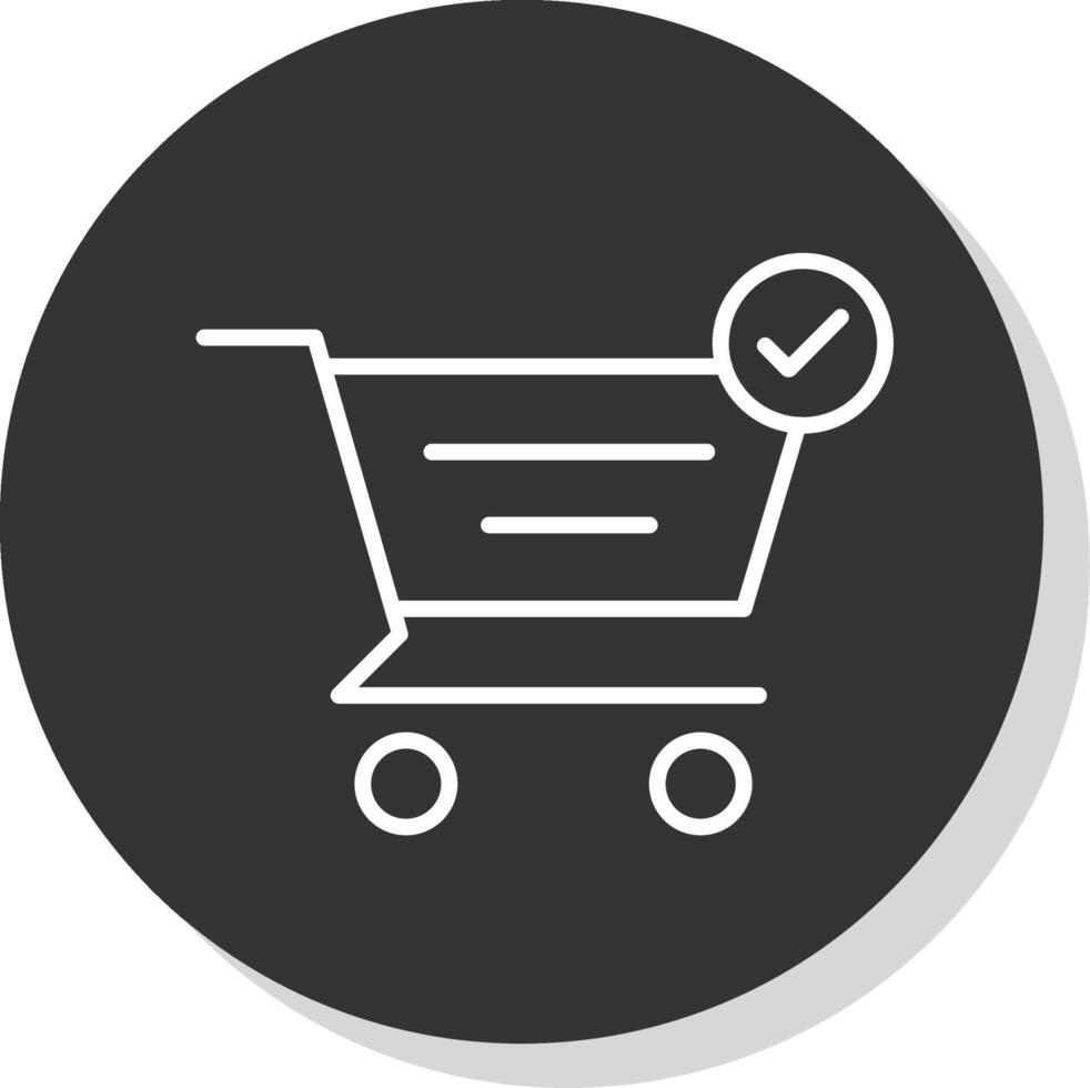 Checkout Line Grey Circle Icon vector