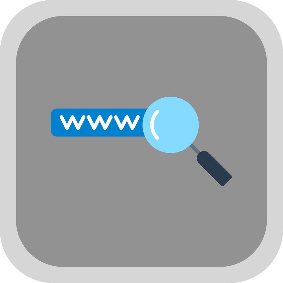 Keyword Search Flat Round Corner Icon vector