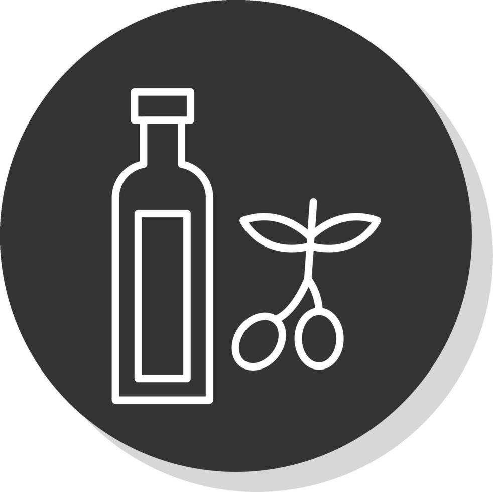 Olive Oil Line Grey Circle Icon vector