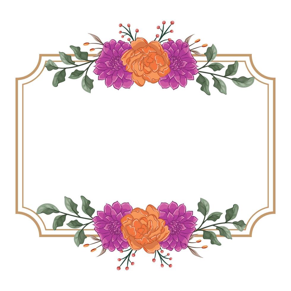 Decorative Floral Foliage Ornament for Wedding Invitation vector