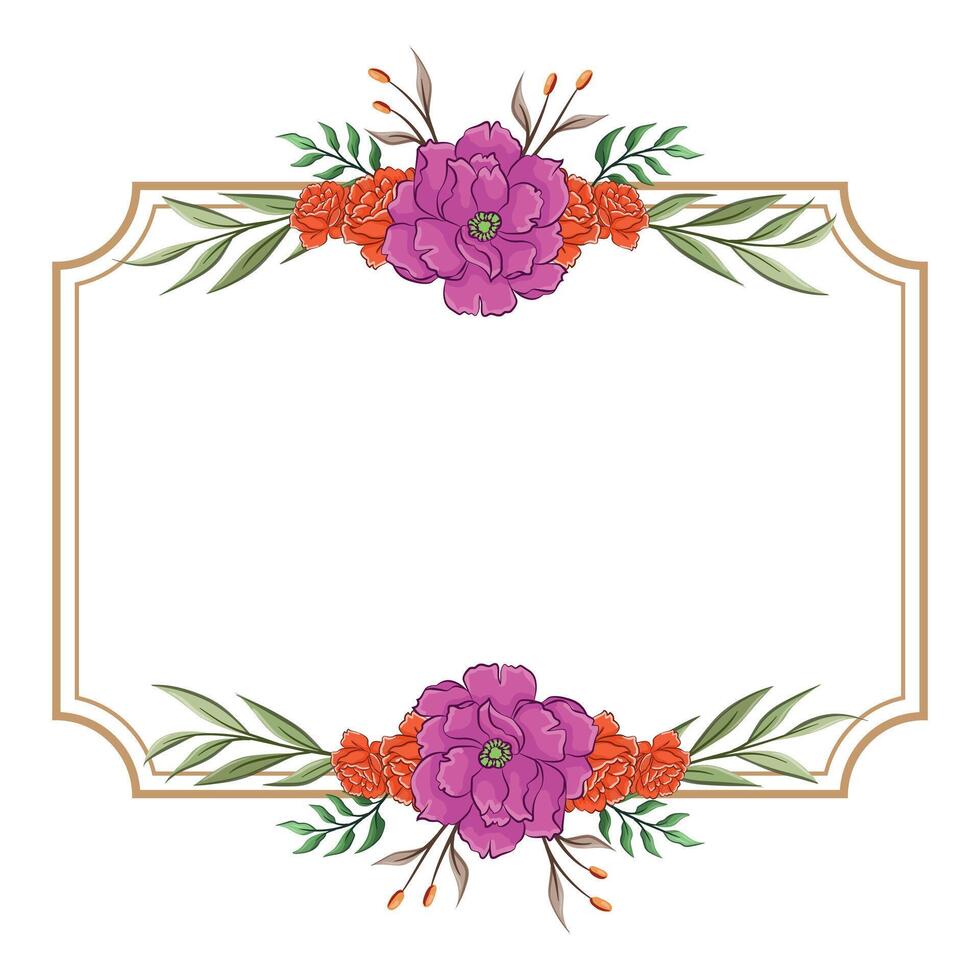 Decorative Floral Foliage Ornament for Wedding Invitation vector