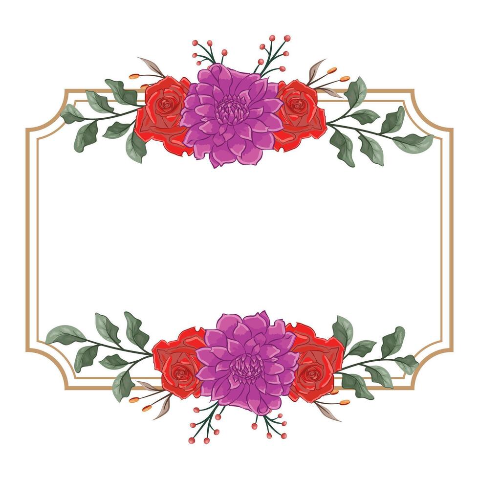 Decorative Floral Foliage Ornament for Wedding Invitation vector