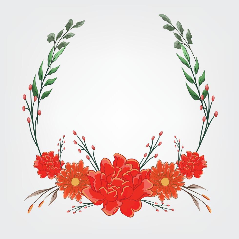 Decorative Floral Foliage Ornament for Wedding Invitation vector
