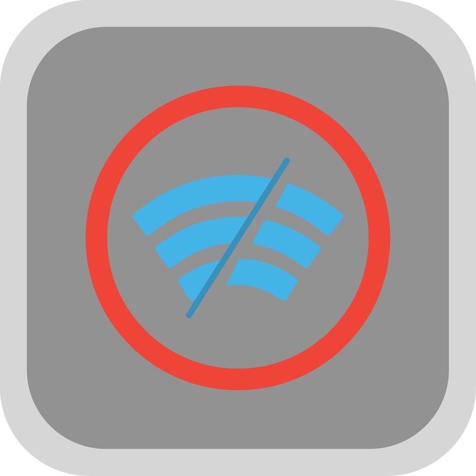 Disconnected Flat Round Corner Icon vector