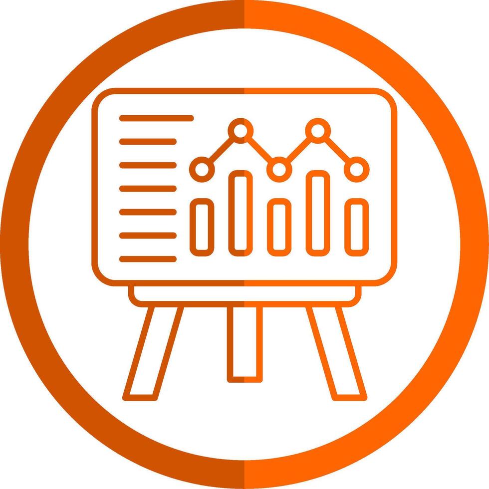 Presentation Line Orange Circle Icon vector