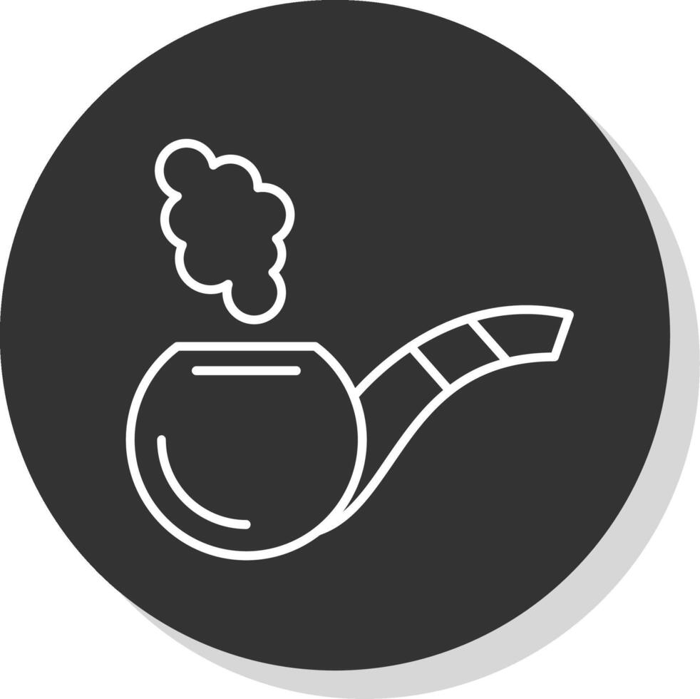 Smoking Pipe Line Grey Circle Icon vector