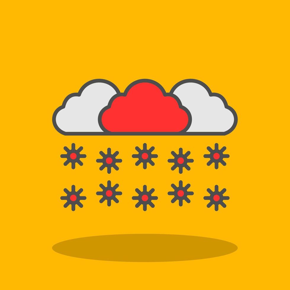 Snowing Filled Shadow Icon vector